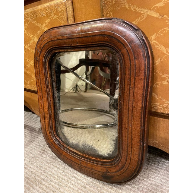 17th Century English Walnut Mirror With Original Glass, Small Scale For Sale - Image 12 of 12