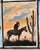 A very original and inspired painting with individual panes of a window looking into the past of the old American West....