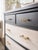 Contemporary Late 20th Century Refinished Modern Black & Bleached Wood 5-Drawer Dresser With Brass Hardware For Sale - Image 3 of 3