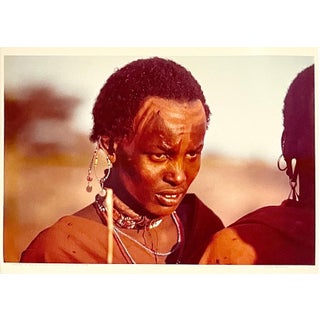Carol Beckwith, Rare Vintage Color C Print Photograph African Maasai Warrior Chromogenic Photo, 1979 For Sale