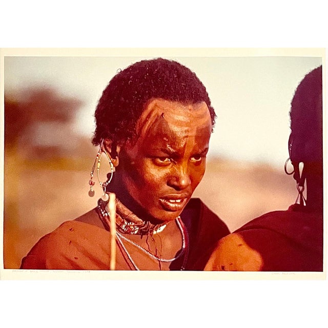 Carol Beckwith, Rare Vintage Color C Print Photograph African Maasai Warrior Chromogenic Photo, 1979 For Sale