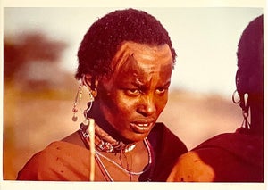 Carol Beckwith, Rare Vintage Color C Print Photograph African Maasai Warrior Chromogenic Photo, 1979
