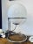 White Vintage Space Age Table Lamp with Chrome Frame and Pickled Glass Ball, 1960s For Sale - Image 8 of 18
