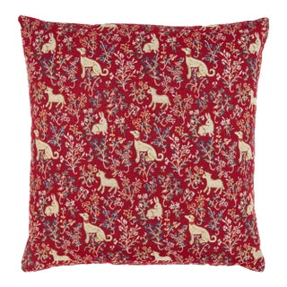 Cluny Animals Tapestry Cushion With Feather Filler - 46 X 46cm For Sale