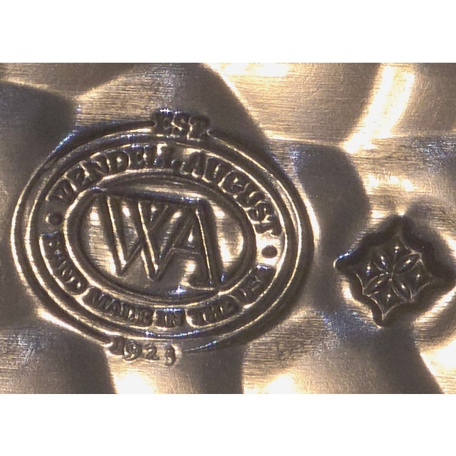 Transparent Wendell August Forge Hammered Metal & Glass Serving Set – Mid‑Century, Made in Usa (Est. 1923) For Sale - Image 8 of 8