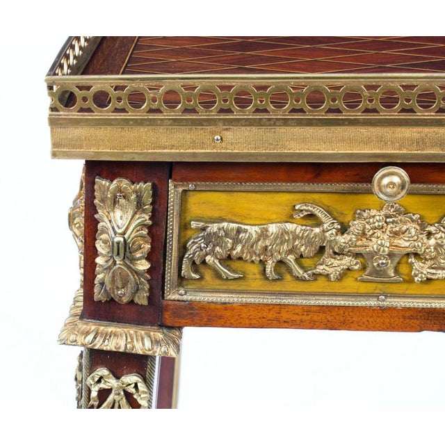 French Parquetry Ormolu Mounted Stand Attributed to François Linke, 19th Century For Sale - Image 10 of 18