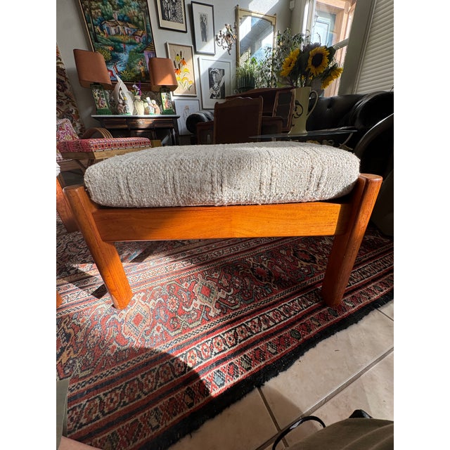1970s Mid Century Juul Kristensen Teak Stool/ Ottoman (Only 1 Left!) For Sale - Image 11 of 12