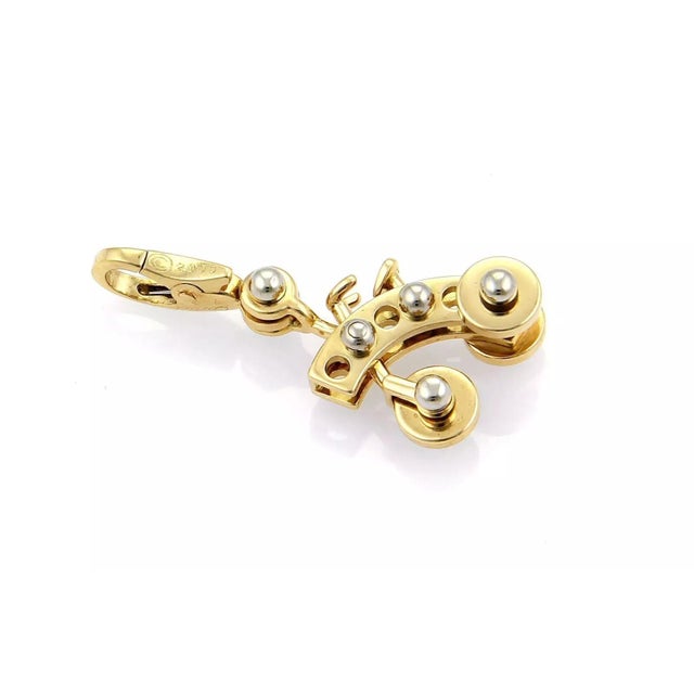Contemporary Cartier 18k Two Tone Gold Animated Tricycle Charm Pendant For Sale - Image 3 of 7