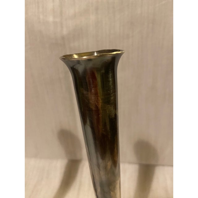 Pair of Vintage Soviet Silver-Plated Trumpet Bud Vases by Ilyich Factory, Leningrad, 1960s–1970s For Sale - Image 6 of 7