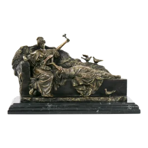Romantic Reclining Maidens Bronze Sculpture by Miguel Fernando Lopez, Aka Milo