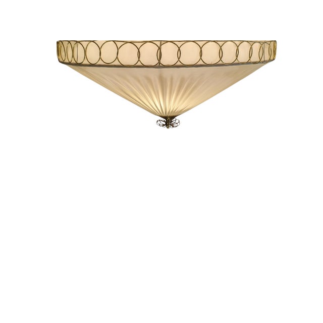 Cream Vintage Finnish Flush Mount by Paavo Tynell, 1950s For Sale - Image 8 of 18