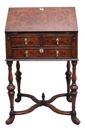 Queen Anne Style Walnut and Elm Bureau, Early 20th Century
