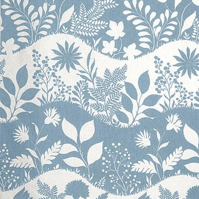 Sample- Schumacher Good Day Sunshine Fabric in China Blue For Sale