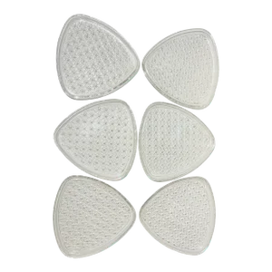 MCM Atomic Era Vintage Triangle Daisy and Button Snack Plates - Set of 6 Anchor Hocking