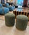 Mid-Century Modern Jade Green & Brass Upholstered Stool For Sale - Image 3 of 3