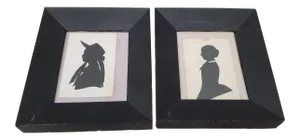 Antique "Mother and Daughter" Silhouettes C.1900 - a Pair