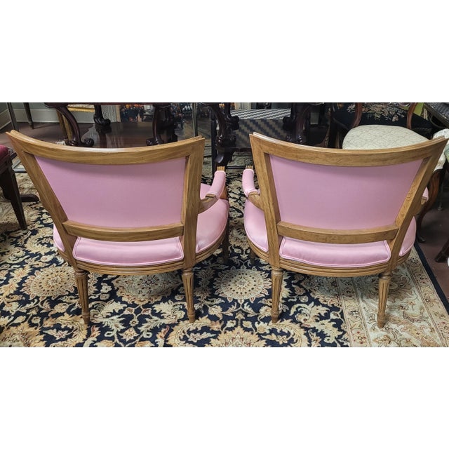 Pair Hot Pink 1950s French Chairs For Sale - Image 4 of 12