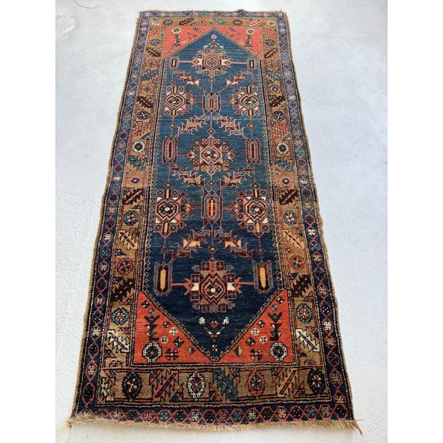 Antique NW Persian Bakshayesh Runner Coral Wool Foundation Rug 3.2 x 7.10 For Sale In Milwaukee - Image 6 of 7