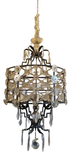 Brass & Crystal Chandelier