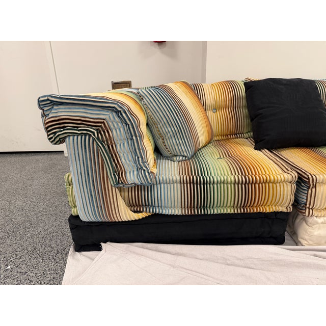 1970s Authentic Roche Bobois Mah Jong Modular Sectional Sofa – Missoni Home & Velvet Edition (5 Seats) For Sale - Image 9 of 18
