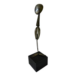 Title: 1970s Mid-Century Modern Victor Delfín Studio Flatware Bird Sculpture - 11.5" For Sale