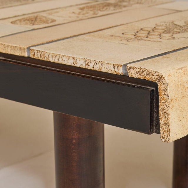 French Figural Ceramic Tile Coffee Table by Roger Capron, 1970s For Sale - Image 11 of 11