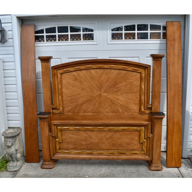 Vtg. Queen Size Wood Tuscan Style Complete Bed W/Rails For Sale In Philadelphia - Image 6 of 17