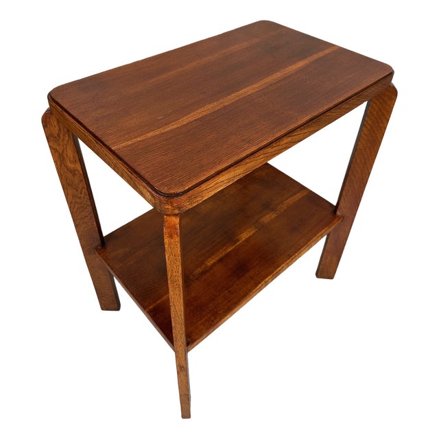 Art Deco Side Table in Oak, 1930s For Sale