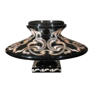 Late 20th Century Mother of Pearl and Black Lacquer Decorative Vase