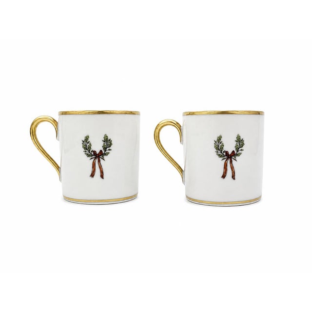 Pair Vintage Hertel Jacobs Equestrian Jockey Porcelain Demitasse Cups & Saucers For Sale - Image 4 of 11