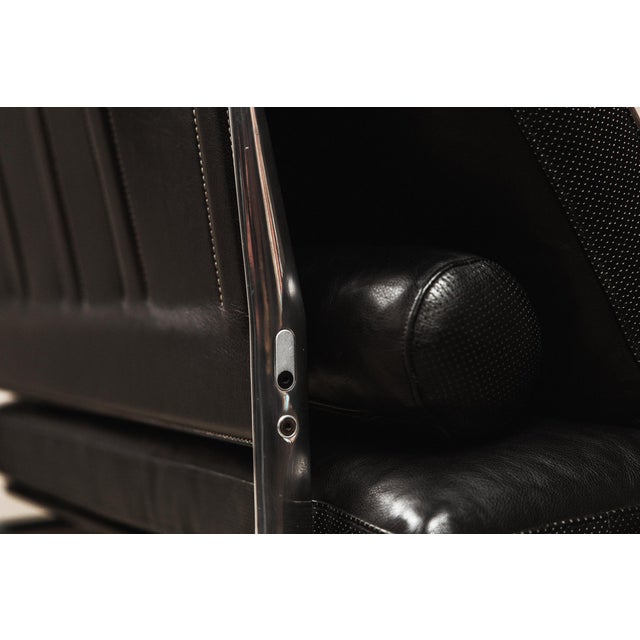 Antonio Citterio Diesis Chaise Lounge in Black Leather by Antonio Citterio and Paolo Nava for B&B Italia, 1980s For Sale - Image 4 of 16