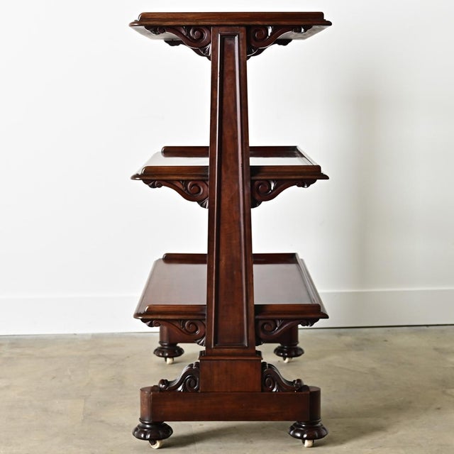 Wood English 19th Century Mahogany Etagere on Casters For Sale - Image 7 of 10