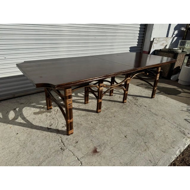 Late 20th Century Handcrafted in Thailand Boho Chic Bamboo/Teak Dining Room Table For Sale - Image 9 of 12