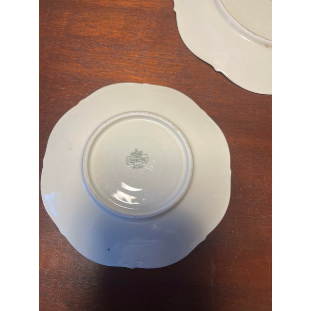 Louis Comfort Tiffany Vintage Fine Porcelain Saucer & Dessert Plate With Stand For Sale - Image 4 of 6