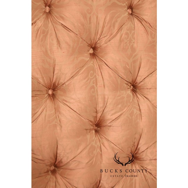 Henredon Henredon Mahogany Queen Bed with Tufted Upholstered Headboard For Sale - Image 4 of 18