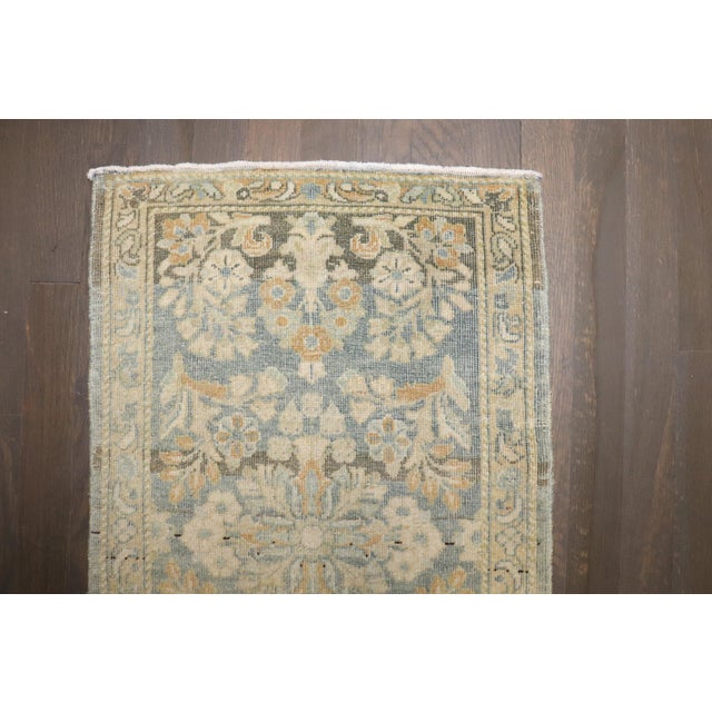 a mid-20th-century sarouk mat in greens and apricots Details rug no. r4681a size 1' 7" x 2' 6" (48 x 76 cm)