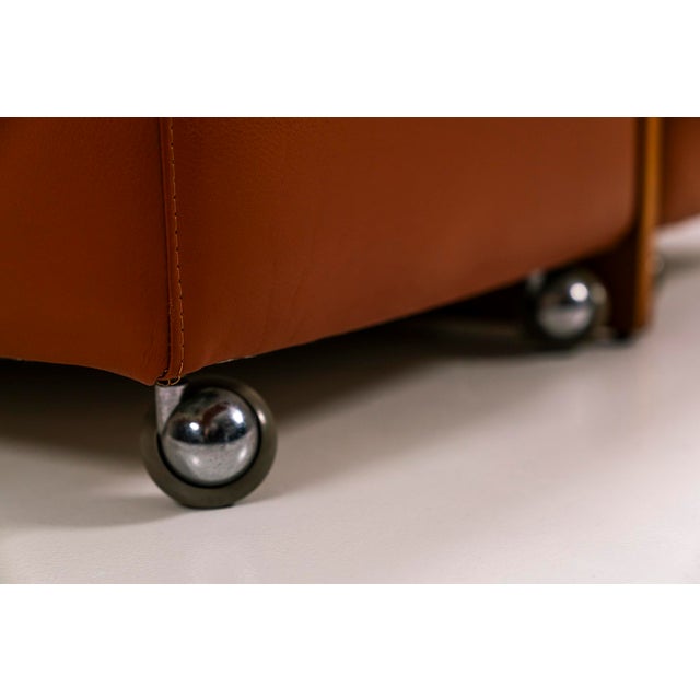 Coffee Table in Cherry Wood with Four Faux Mobile Poufs, Italy, 1970s, Set of 5 For Sale - Image 11 of 14