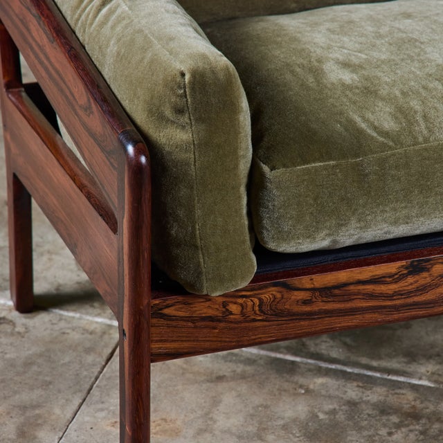 Rosewood and Mohair Velvet Sofa For Sale - Image 11 of 16