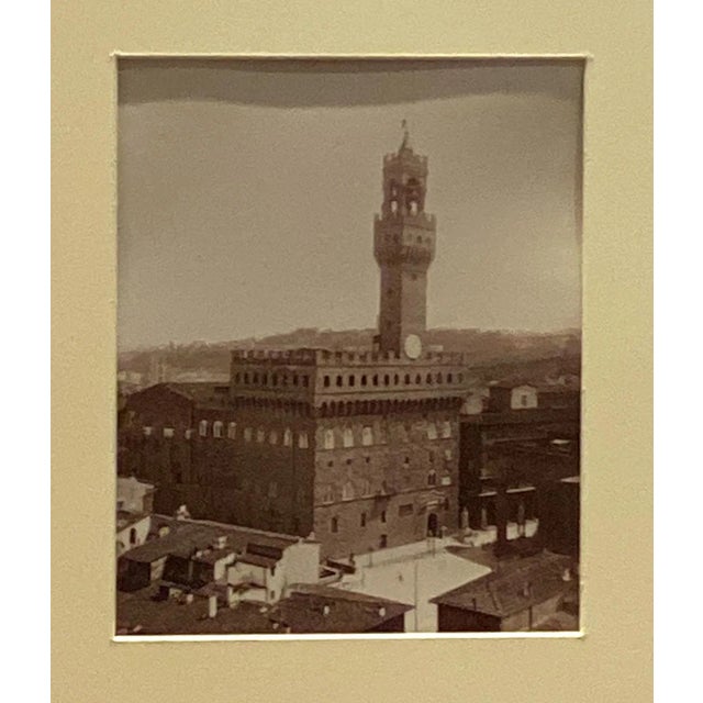 An antique photograph of the Bargello in Florence, Italy, 19th century.