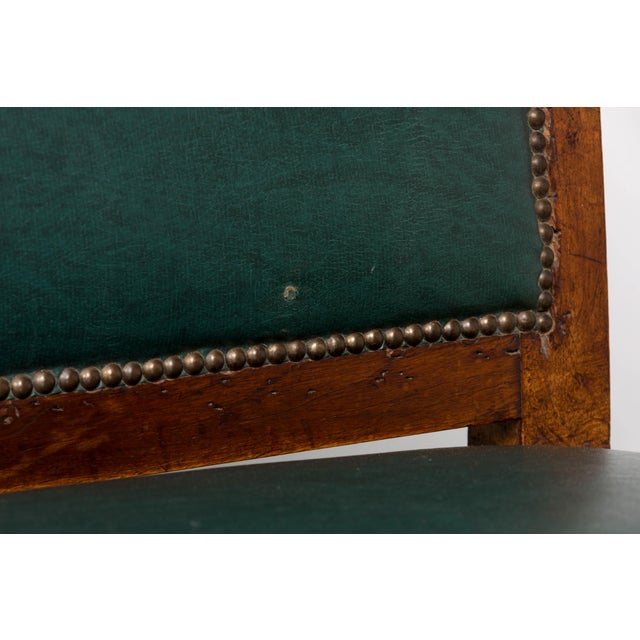 Early 19th Century French Empire Walnut Sofa in Forest Green For Sale - Image 16 of 18