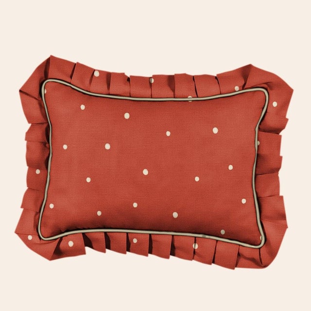 Red Velvet Dolce Daisies Cushion by Ceraudo For Sale - Image 4 of 4