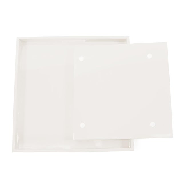 2020s Saint Tropez Square Tray Set of 2 - Chalk For Sale - Image 5 of 10