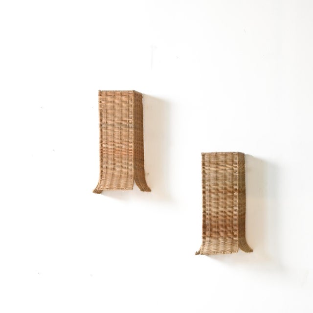 Wicker Wall Lamp Pair - Organic Modern Design "Eambra" For Sale - Image 6 of 6