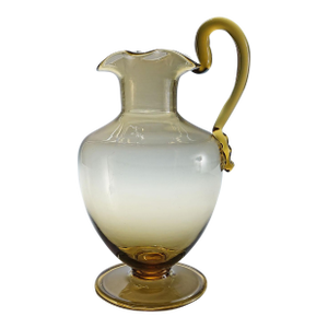 Vetro Soffiato Glass Jug Tiziano, Venini Murano Ca. 1930s