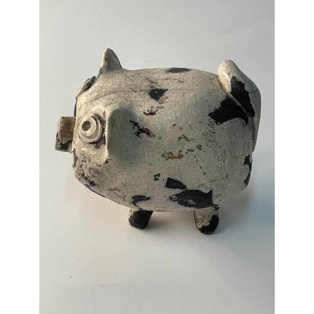 Folk Art 1994 Pottery Pig Signed Hunning For Sale - Image 3 of 5