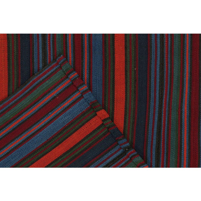 Textile Vintage Bidjar Persian Jajim Kilim With Multicolor Stripes, From Rug & Kilim For Sale - Image 7 of 7
