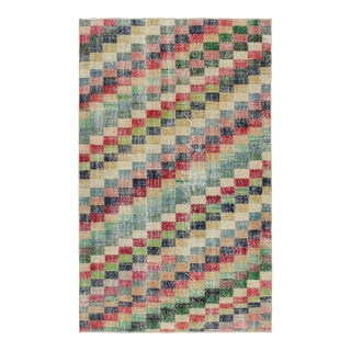 1960s Vintage Zeki Müren Rug in Polychromatic Geometric Patterns, by Rug & Kilim For Sale