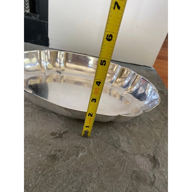 1950s Cohr Denmark Mid Century Scalloped Serving Dish Platter Atla Electro Plate Nickel Silver Epns For Sale - Image 10 of 12