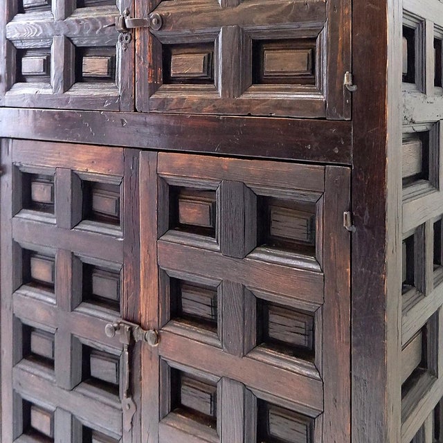 Brutalist Brutalist Spanish Cabinet in Wood, 1950s For Sale - Image 3 of 16