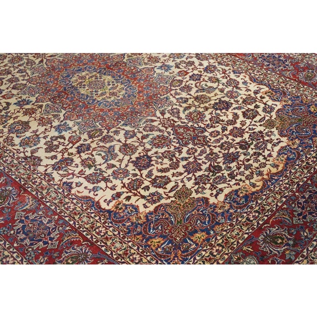 Textile Antique Isfahan Rug 7'3'' x 10'6'' For Sale - Image 7 of 10